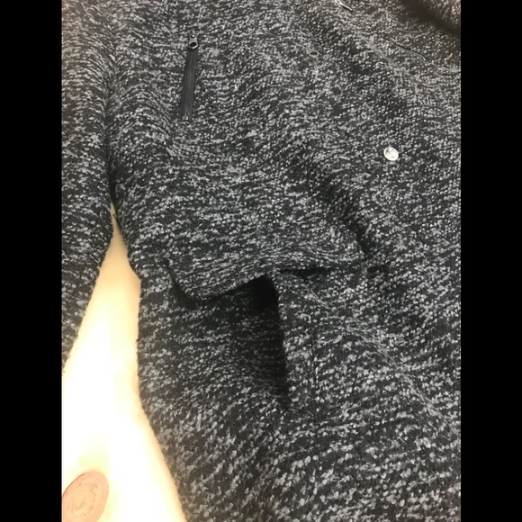 Nautica Novelty Wool Faux Fur Trim Hood Black/grey - Picture 7 of 8